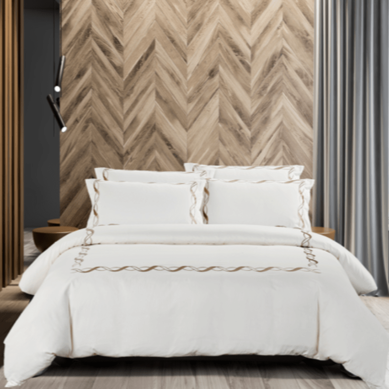 Egyptian Cotton Duvet Cover Queen Egyptian Cotton 300 Thread Count Opulence Collection Antalia Cream Duvet Cover Set (6939619655769)