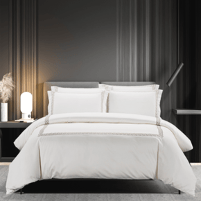 Egyptian Cotton Duvet Cover Queen Egyptian Cotton 300 Thread Count Opulence Collection Emily Cream Duvet Cover Set (6939611660377)