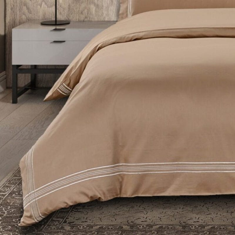 Egyptian Cotton Duvet Cover Queen Egyptian Cotton 400 Thread Count Giorgio Stone & Cream Duvet Cover Set (6984221950041)