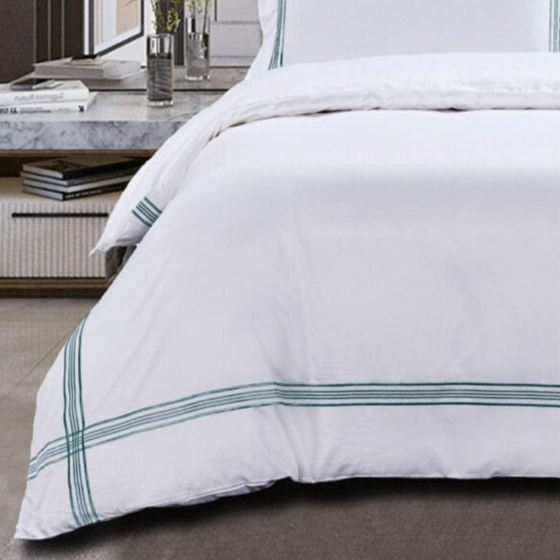 Egyptian Cotton Duvet Cover Queen Egyptian Cotton 400 Thread Count Giorgio White & Duck Egg Duvet Cover Set (6984199897177)