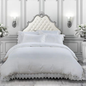 Egyptian Cotton Duvet Cover Queen Egyptian Cotton 400 Thread Count Windsor White  Duvet Cover Set (6708530577497)