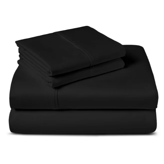 Egyptian Cotton FITTED SHEET Egyptian Cotton 400 Thread Count 100% Cotton Fitted Sheet Black (7062920069209)