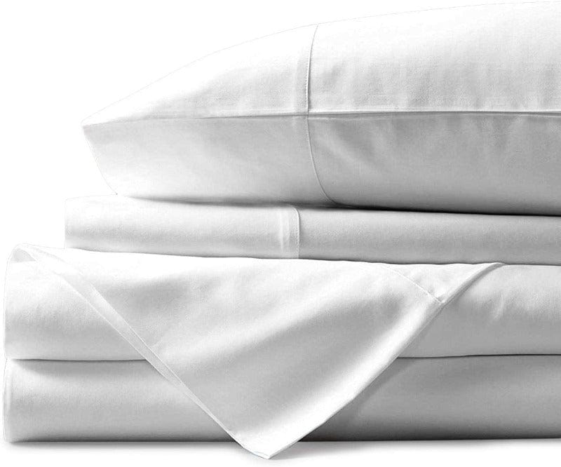 Egyptian Cotton FLAT SHEET Queen White Flat Sheet  600 Thread Count Oxford Satin Stitched Egyptian Cotton 600 Thread Count   White Flat Sheet (2061744537689)