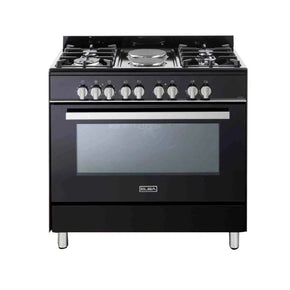 Elba Gas Stove Elba 90cm 4Burners 2Electric Plates Black Gas Stove 01/9CX727B1 (7148587253849)