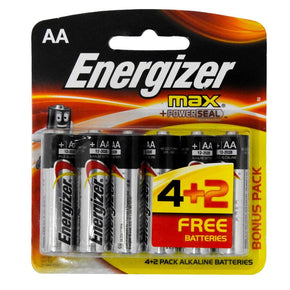 Energizer Batteries Energizer Max +Power Seal AA (4+2 pack) (2099972178009)