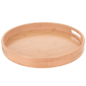 Excellent Houseware Serving Tray Excellent Houseware Serving Tray Round Bamboo Grip 40x5cm (6929438507097)