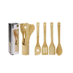 Excellent Houseware SPOON Excellent Houseware Kitchen Cooking Tools Utensils Set Spatulas Spoons 5 Piece 30cm (6929343152217)