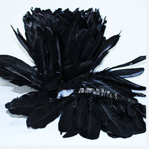 FEATHER TRIMMINGS Habby Black Big Feather Trimming (4790781575257)