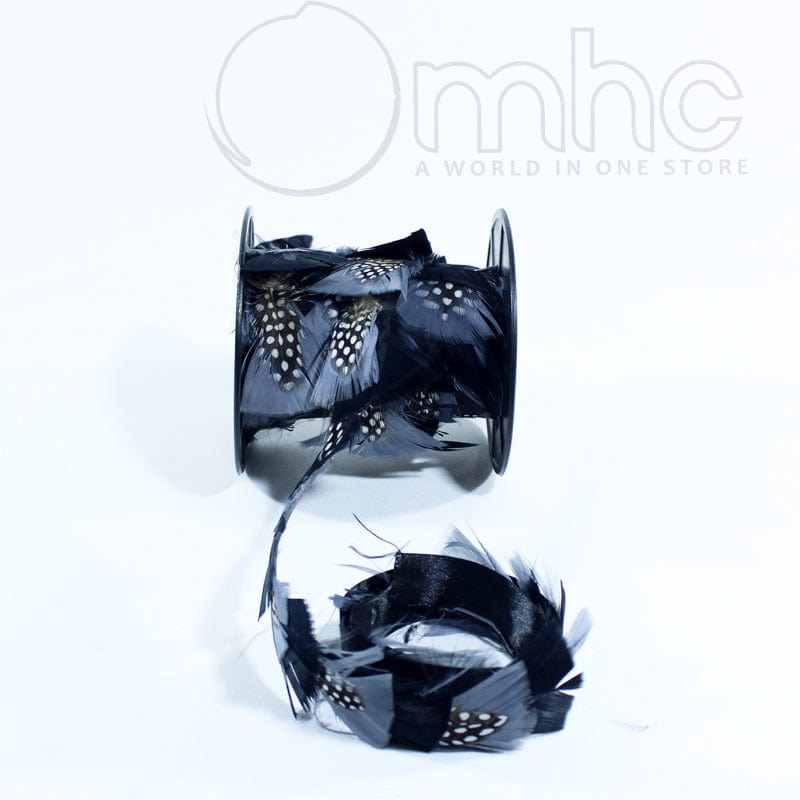 FEATHERS Feathers Grey Guinea Fowl Feather Trimming (7143108870233)