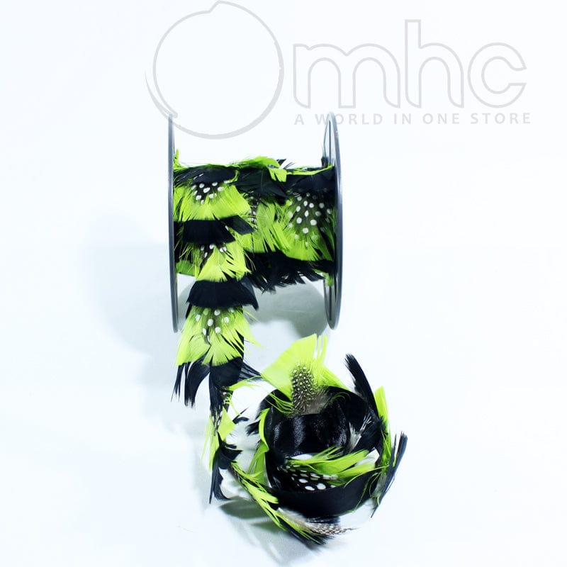 FEATHERS Feathers Neon Green Guinea Fowl Feather Trimming (7143108870233)