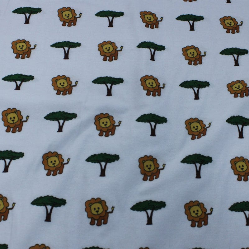 FLANNEL Dress Fabrics Lions Printed Flannel Fabric 150 cm (6572984369241)