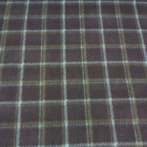FLEECE Dress Fabrics Printed Fleece Checks Brown 150 Cm (4779088183385)