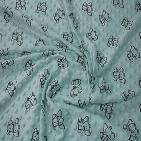 FLEECE Dress Fabrics Printed Minky Fleece Fabric Elephant Lucite Green 150 cm (6557220372569)