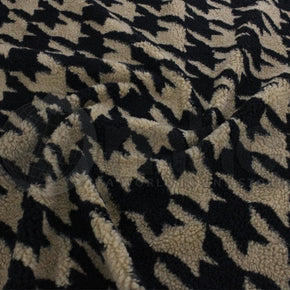 Fleece Dress Fabrics Printed Sherpa Fur Classic Check Fabric 145cm (7256335286361)