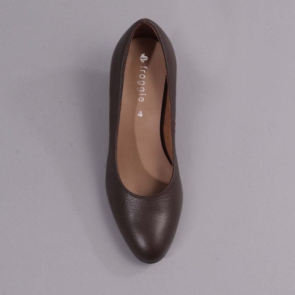 Froggie Court heel Froggie Ladies Shoes Brown (7278223556697)