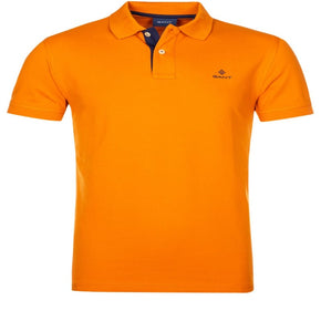 Gant Golf T Shirt L Gant Contrast Collar Pique SS Rugger Dark Peach (6729644605529)