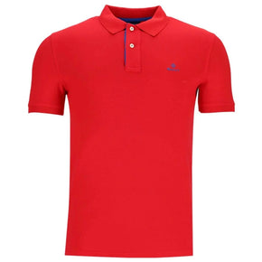 Gant Golf T Shirt S Gant Contrast Collar Rugger Red (7138872557657)