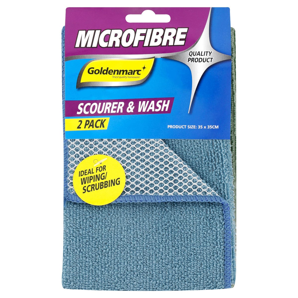 Goldenmarc Dish Coloth Goldenmarc Microfibre Scourer & Wash 2 Pack (7258810450009)