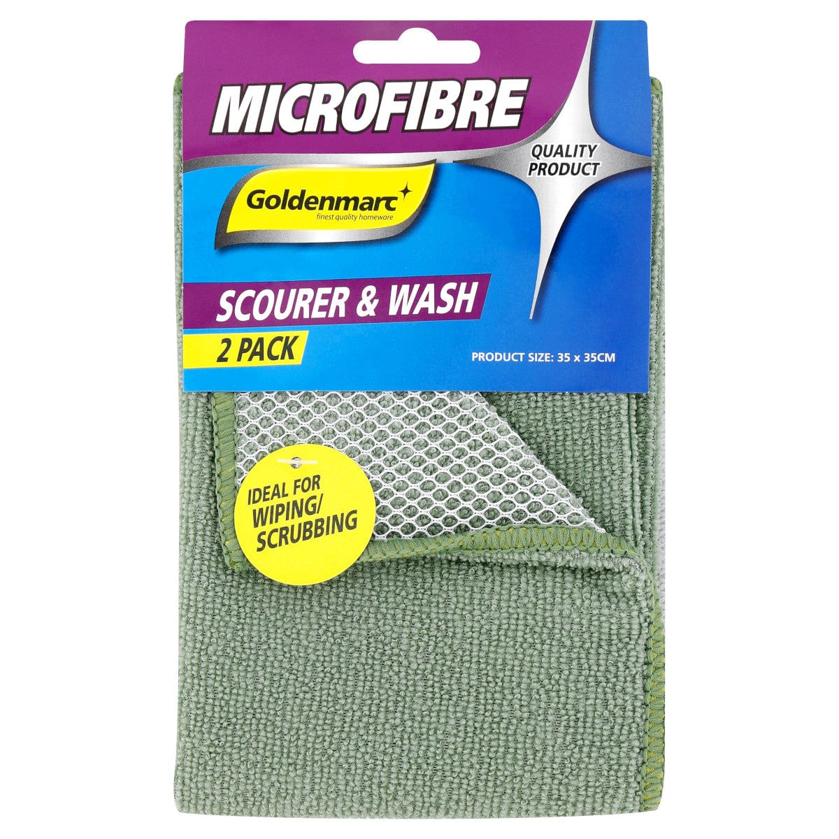 Goldenmarc Dish Coloth Goldenmarc Microfibre Scourer & Wash 2 Pack (7258810450009)