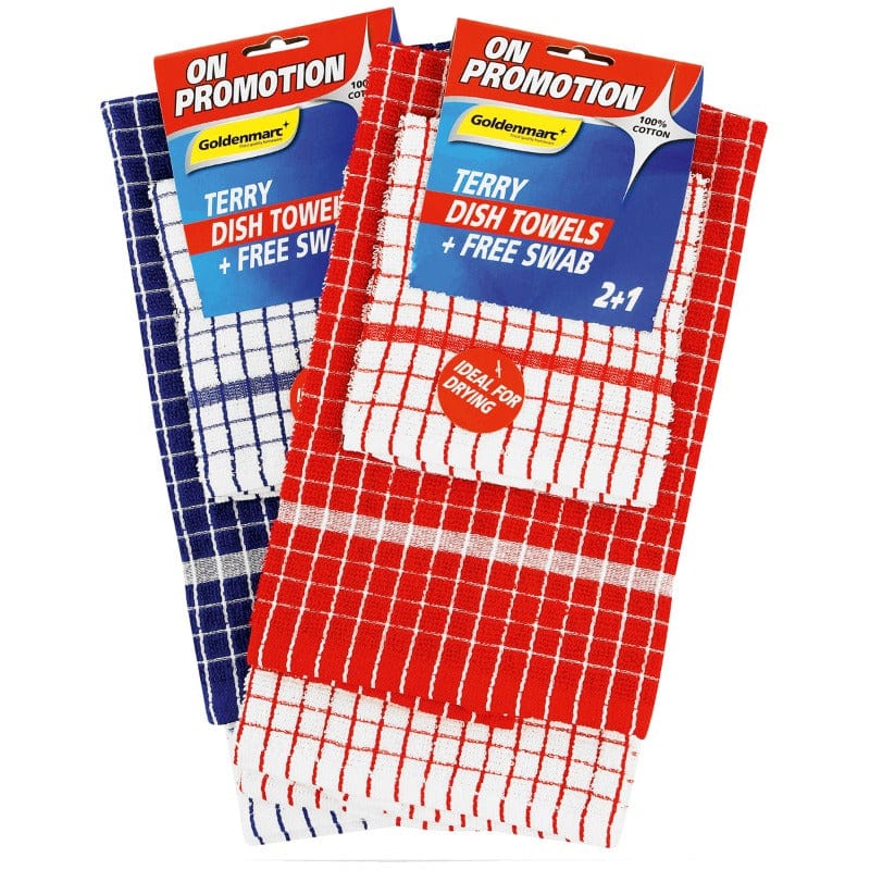 Goldenmarc Dish Coloth Goldenmarc Terry Dish Cloth 2 Pack + 1 Pack Swab (7258118979673)