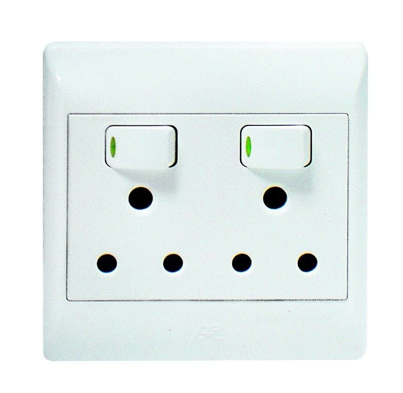 HELLO TODAY Furniture & Lights Double Plug S1-290D White (7252439892057)