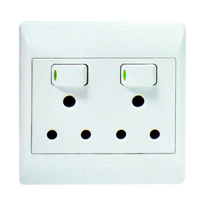 HELLO TODAY Furniture & Lights Double Plug S1-290D White (7252439892057)