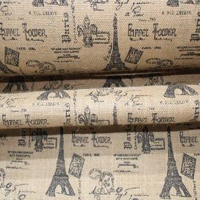 Hessian Printed Hexian Eifeel Tower Black 150cm (7003557462105)