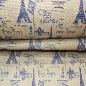 Hessian Printed Hexian Eifeel Tower Navy Blue 150cm (7003555561561)