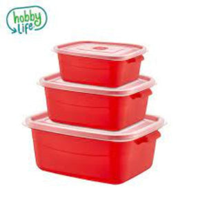 Hobby Life LUNCH BOX Hobby Life 3 Pack Rectangular Microfresh Pot ( 0,5+1+2 L ) 02 1520 (6657147404377)