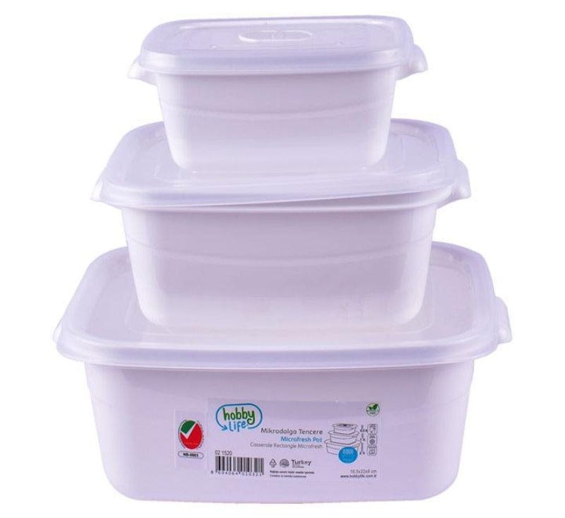 Hobby Life LUNCH BOX Hobby Life 3 Pack Rectangular Microfresh Pot ( 0,5+1+2 L ) 02 1520 (6657147404377)