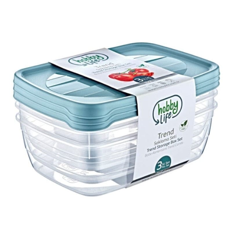 Hobby Life Plasticware Hobby Life Rectangular Trend Storage Set Of 3 (2061538132057)