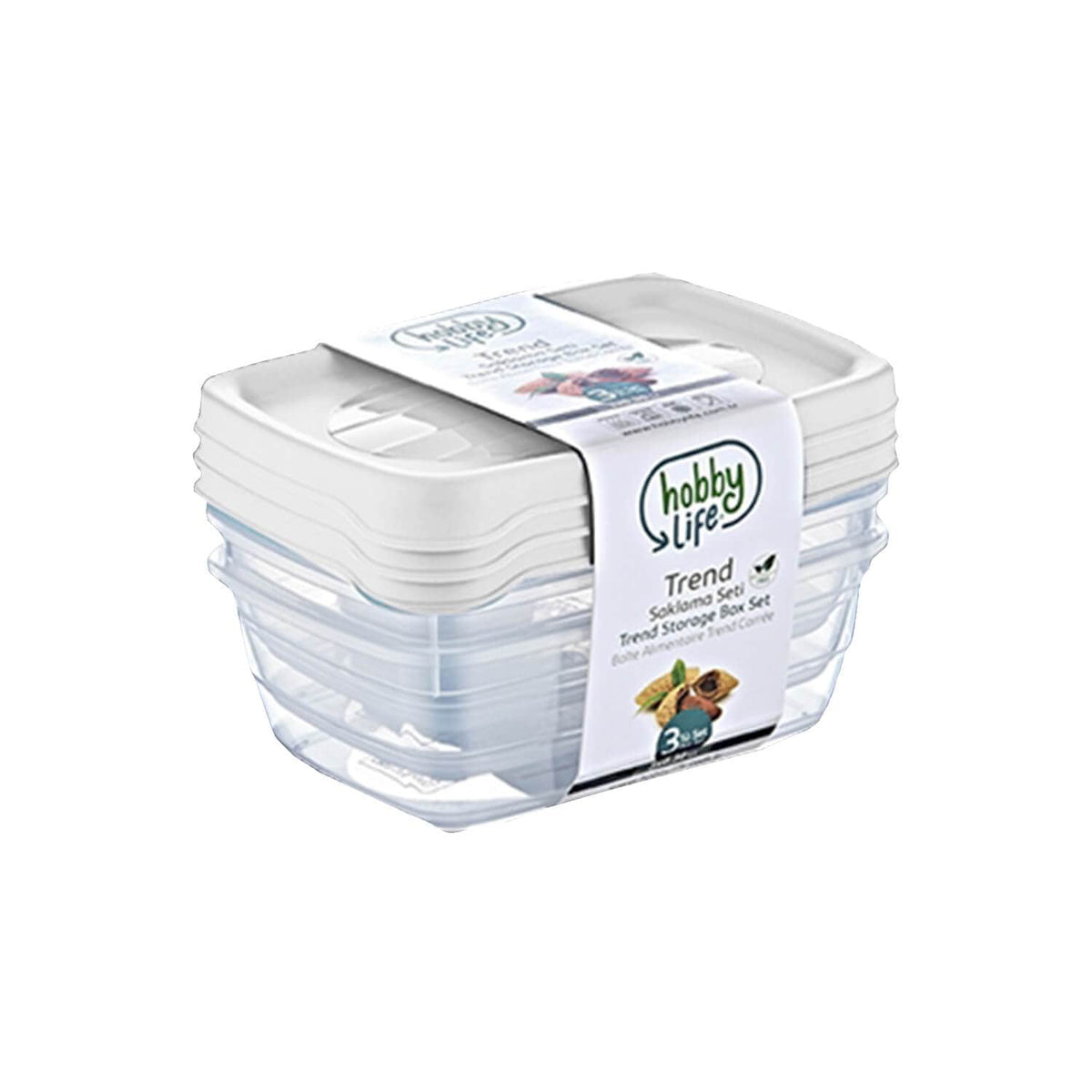 Hobby Life STORAGE CONTANER Hobby Life 3 Piece Trend Rectangular Food Storage Container Set (6958889107545)