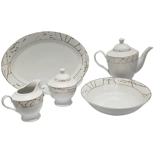 Homeware Dinner Plate Dinner Set 47 Piece Gold Rim And Gold Pattern SGN2443 (7209546252377)