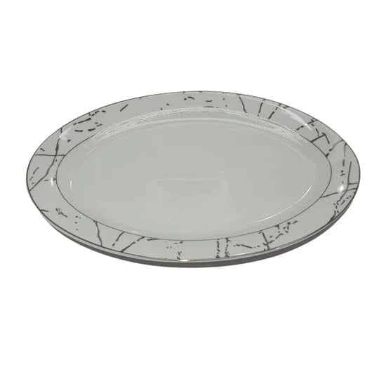 Homeware Dinner Plate Dinner Set 47 Piece Silver Rim And Silver Pattern SGN2444 (7209552183385)