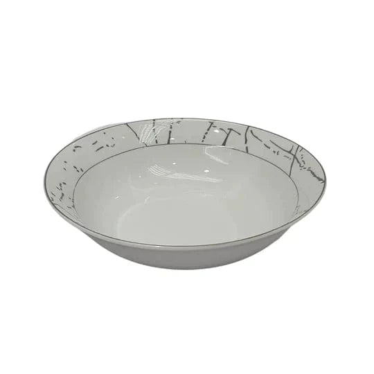 Homeware Dinner Plate Dinner Set 47 Piece Silver Rim And Silver Pattern SGN2444 (7209552183385)