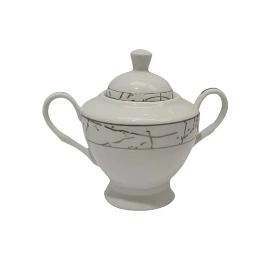 Homeware Dinner Plate Dinner Set 47 Piece Silver Rim And Silver Pattern SGN2444 (7209552183385)