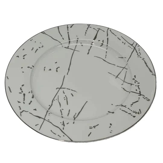 Homeware Dinner Plate Dinner Set 47 Piece Silver Rim And Silver Pattern SGN2444 (7209552183385)