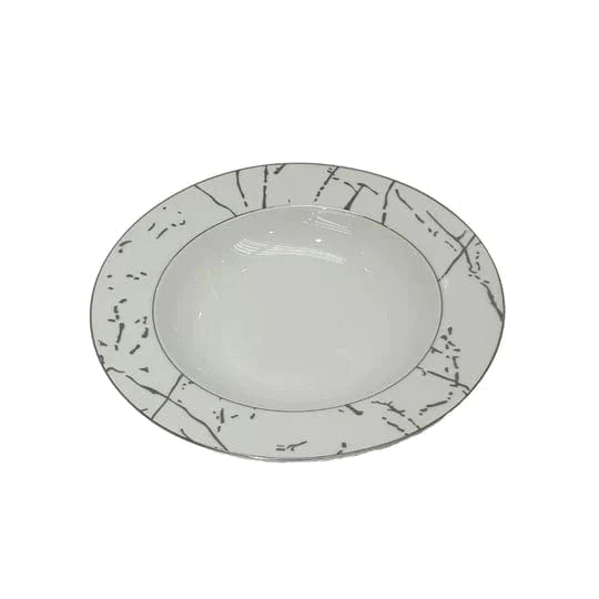 Homeware Dinner Plate Dinner Set 47 Piece Silver Rim And Silver Pattern SGN2444 (7209552183385)