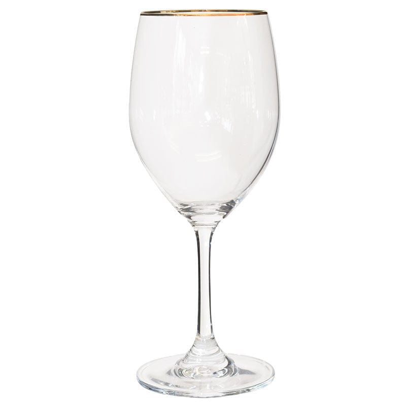 Homeware Wine Glass Wine Glass 310ml Gold Rim  Set of 6 (4713443786841)
