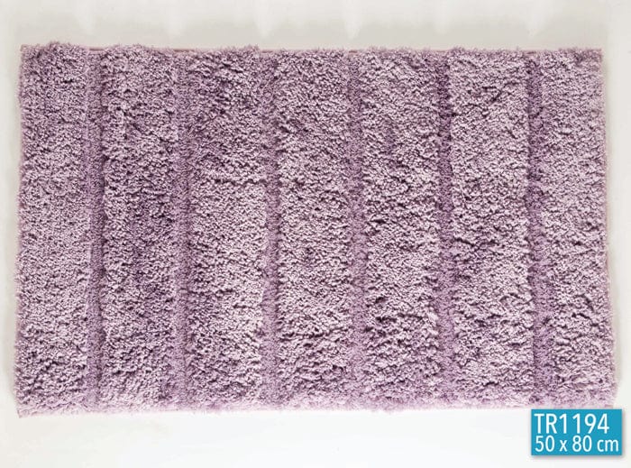Indulge Bedroom Mat Indulge Thick Stripe Microfibre Bathroom Mat 50X80 TR1194 (7070410178649)