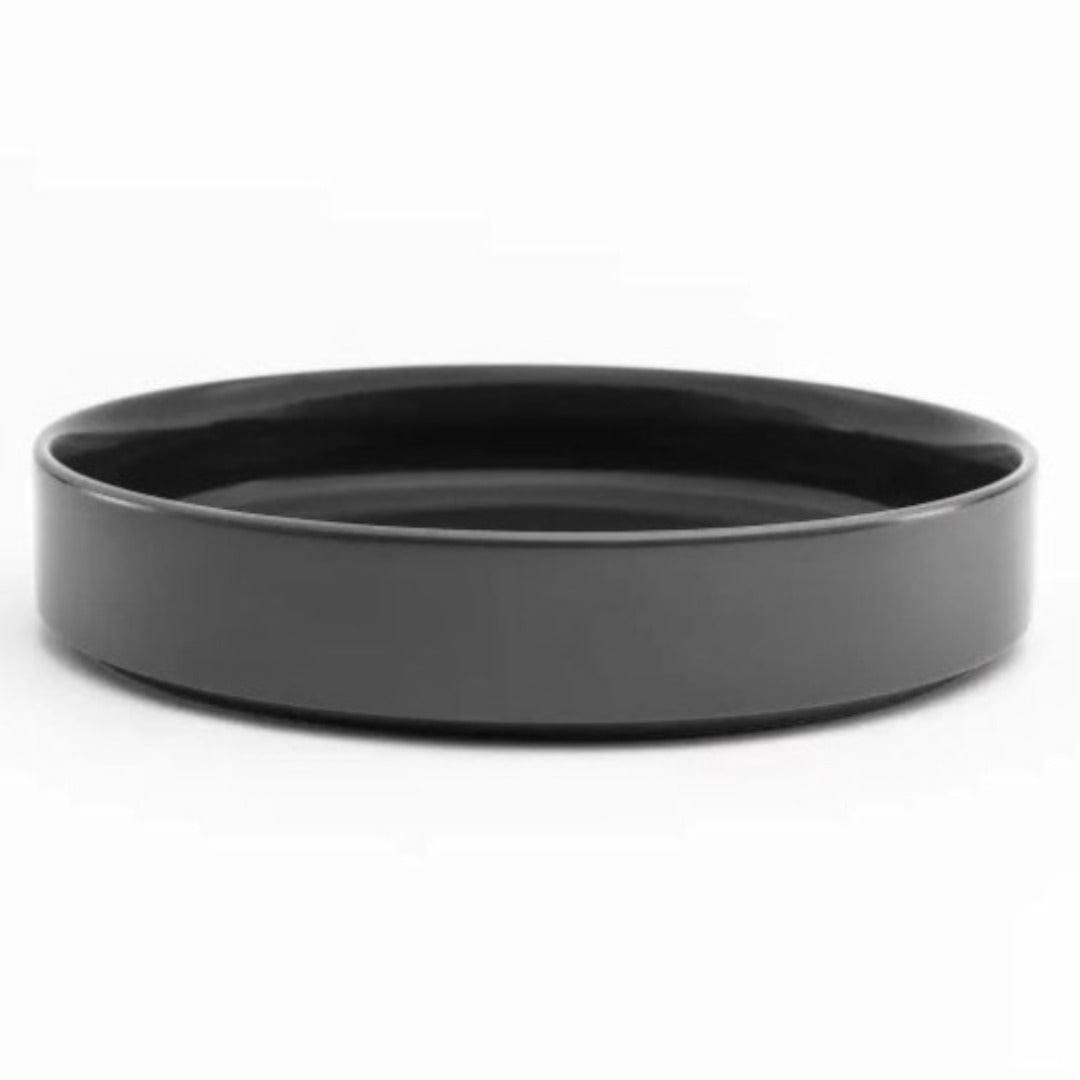 Jan BOWL Jan Flat Stackable Pasta Bowl Dark Grey 23cm JH-000055 (7134339661913)