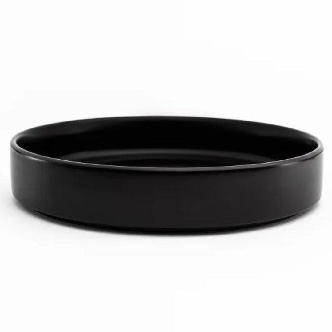 Jan BOWL Jan Flat Stackable Pasta Bowl Semi Matt Black 23cm JH-000066 (7135891095641)