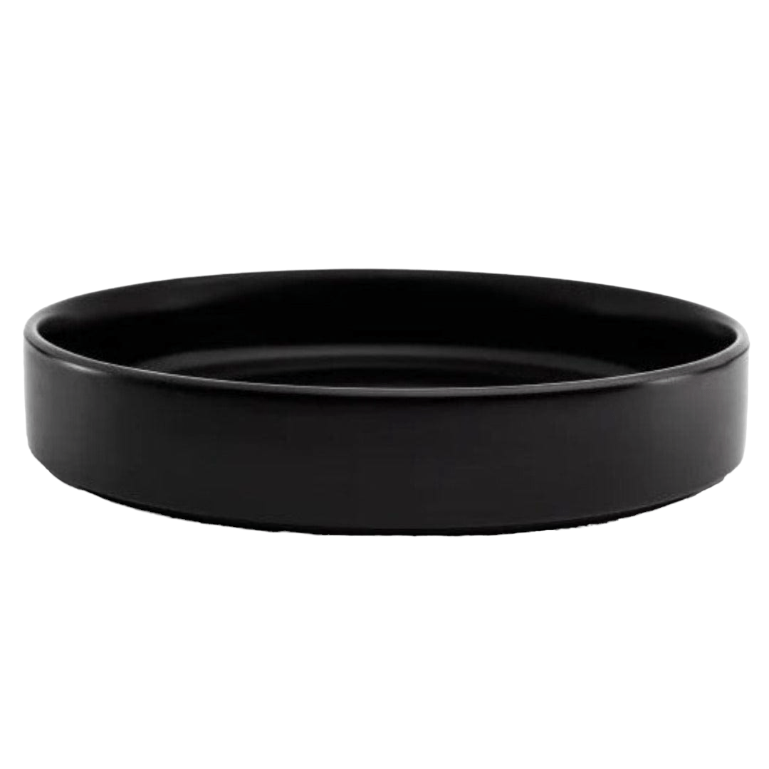 Jan BOWL Jan Flat Stackable Pasta Bowl Semi Matt Black 23cm JH-000066 (7135891095641)