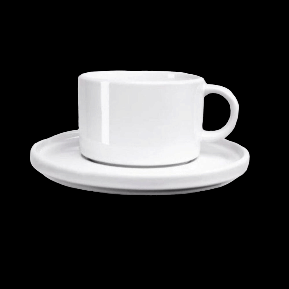 Jan Cup & Saucer Jan Flat Stackable Cup & Saucer 250cm JH-000046 (4723147669593)