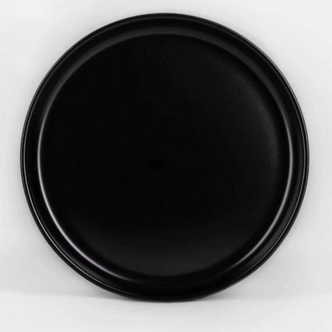 Stackable Black Base Plate Jan Flat Stackable Dinner Plate Semi Matt Black 26cm JH-000063