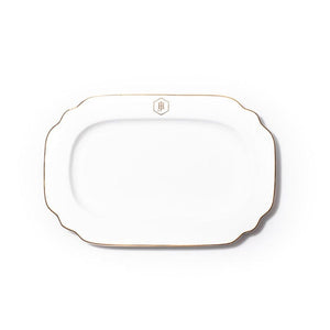 Jan Dinner Plate Jan Gold Rimmed Oval Platter JH-000030 (7208823816281)