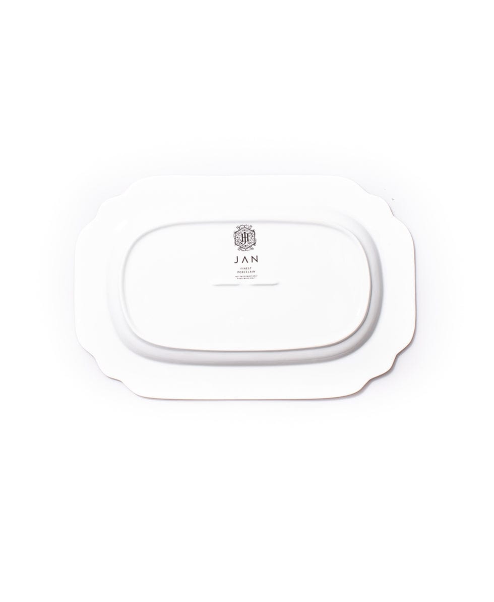 Jan Dinner Plate Jan Gold Rimmed Oval Platter JH-000030 (7208823816281)