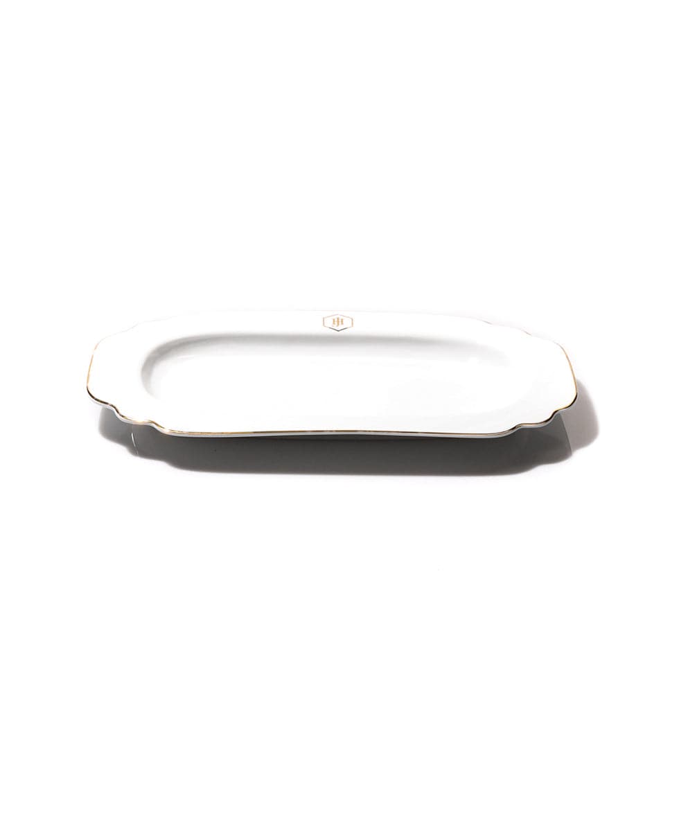 Jan Dinner Plate Jan Gold Rimmed Oval Platter JH-000030 (7208823816281)