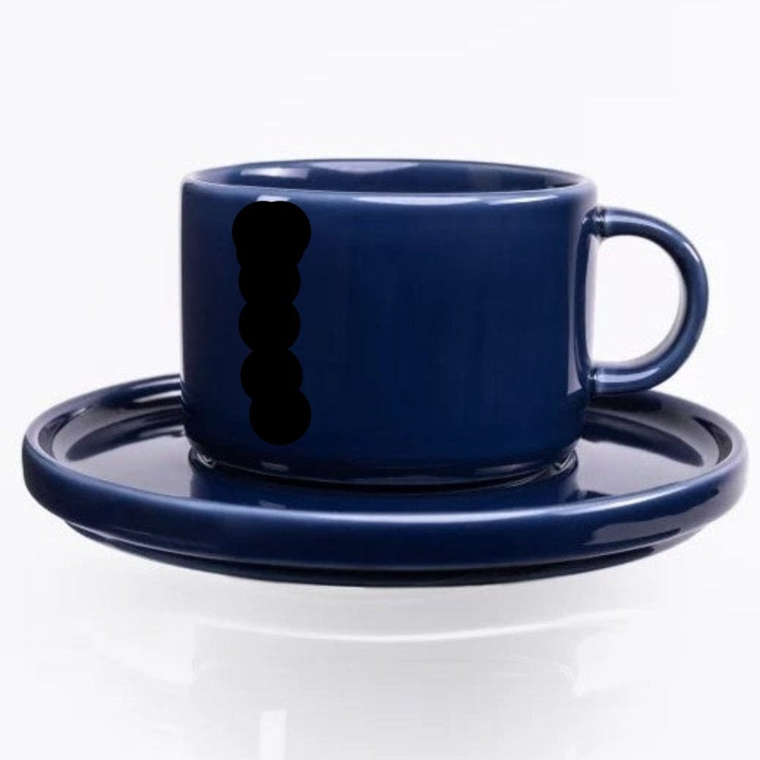 Jan MUGS Jan Flat Stackable Cup & Saucer Cobalt Blue 250ml JH-000094 (7135957483609)