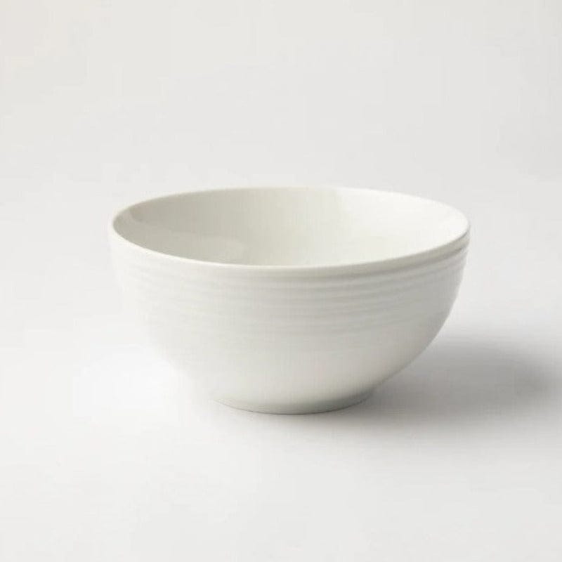 Jenna Clifford BOWL Jenna Clifford Embossed Lines Cereal Bowl 15cm Cream White (2061547110489)